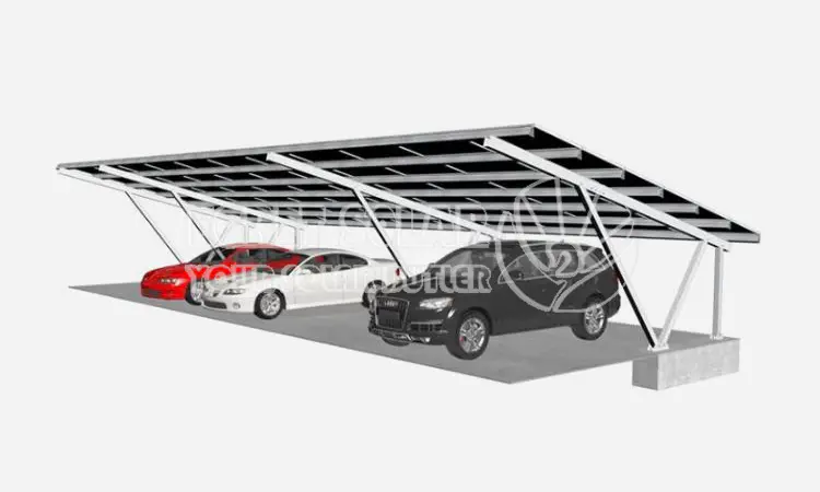 Single V Column Solar Carport Mounting System